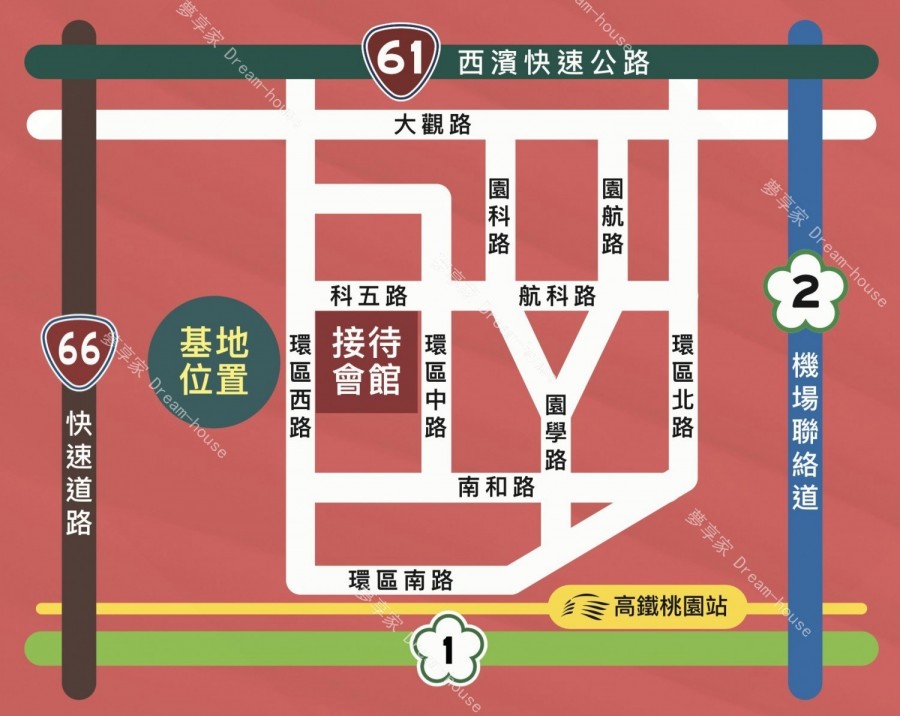 航綻甜心大園區空拍/交通圖-夢享家