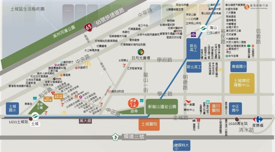 美麗人生土城區空拍/交通圖-夢享家