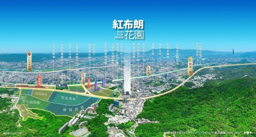 紅布朗花園空拍/交通圖-夢享家