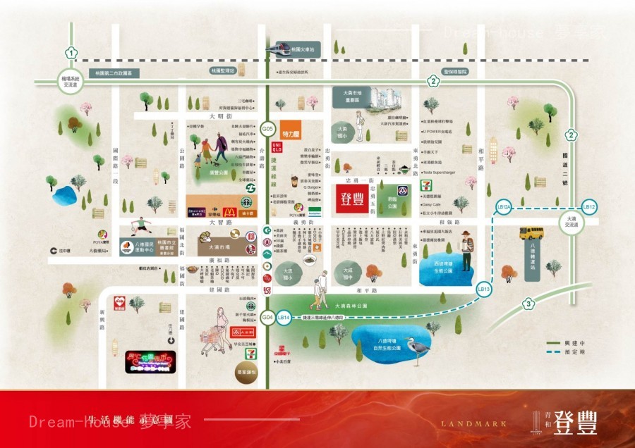 青和登豐八德區空拍/交通圖-夢享家